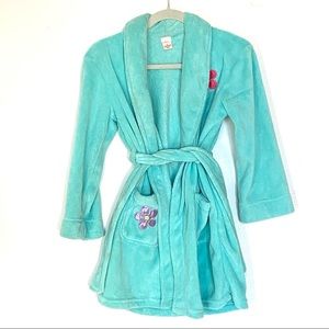 Xhilaration Fluffy Robe Light Blue Floral